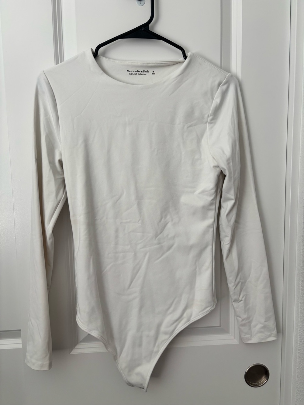 Abercrombie & Fitch White Long-Sleeve Crew Neck Bodysuit